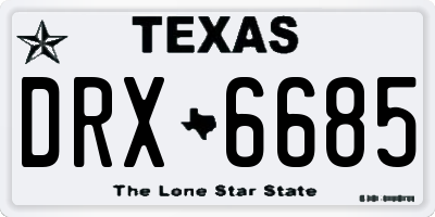 TX license plate DRX6685