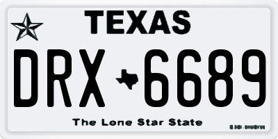 TX license plate DRX6689