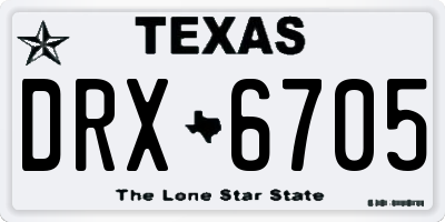 TX license plate DRX6705