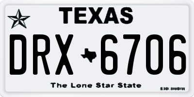 TX license plate DRX6706
