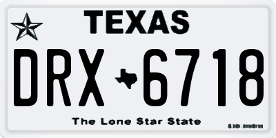 TX license plate DRX6718
