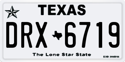 TX license plate DRX6719
