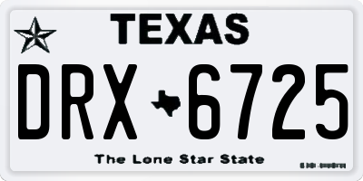 TX license plate DRX6725
