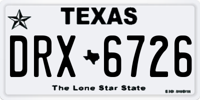 TX license plate DRX6726