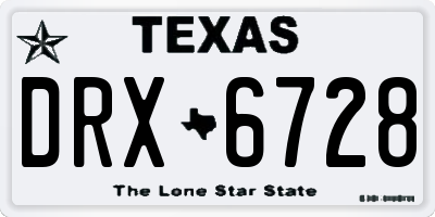 TX license plate DRX6728