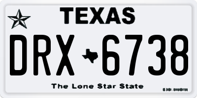 TX license plate DRX6738