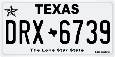 TX license plate DRX6739