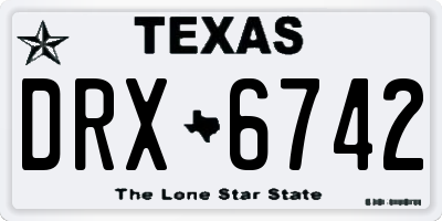 TX license plate DRX6742