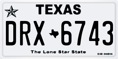 TX license plate DRX6743