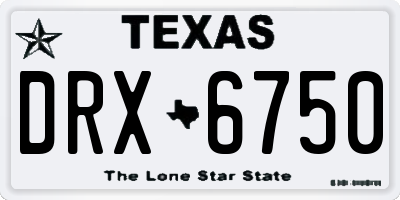 TX license plate DRX6750
