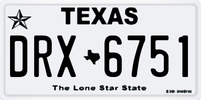 TX license plate DRX6751