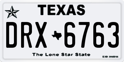 TX license plate DRX6763
