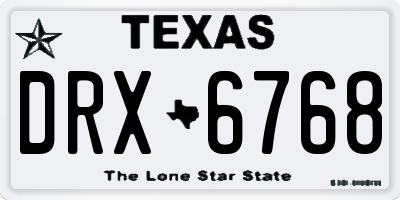 TX license plate DRX6768