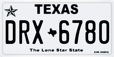 TX license plate DRX6780