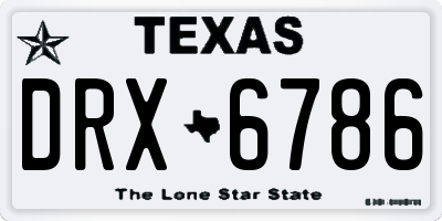 TX license plate DRX6786
