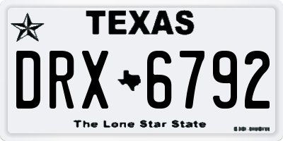 TX license plate DRX6792