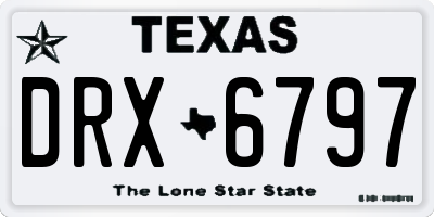 TX license plate DRX6797