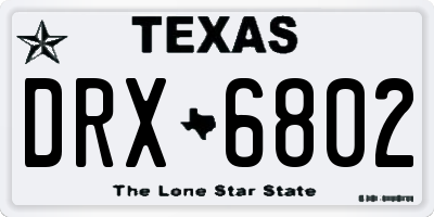 TX license plate DRX6802