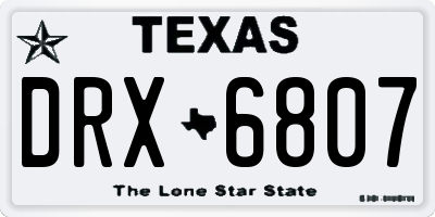 TX license plate DRX6807