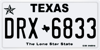 TX license plate DRX6833