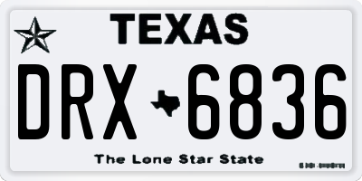 TX license plate DRX6836