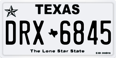 TX license plate DRX6845