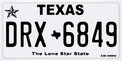 TX license plate DRX6849