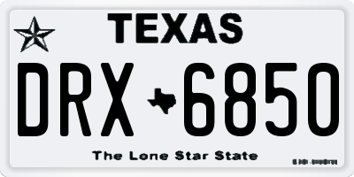 TX license plate DRX6850