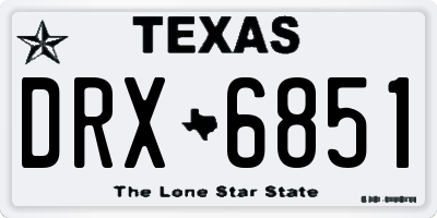 TX license plate DRX6851
