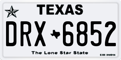 TX license plate DRX6852