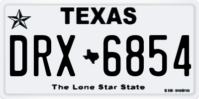 TX license plate DRX6854