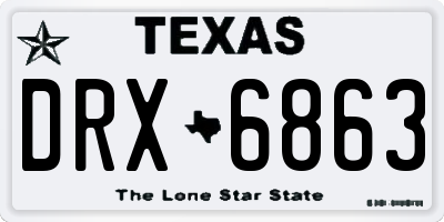 TX license plate DRX6863