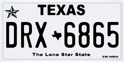 TX license plate DRX6865