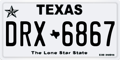 TX license plate DRX6867