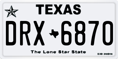 TX license plate DRX6870