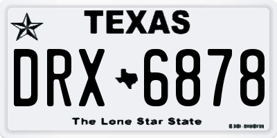 TX license plate DRX6878