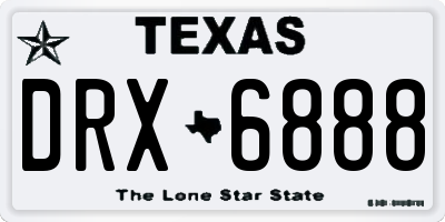 TX license plate DRX6888