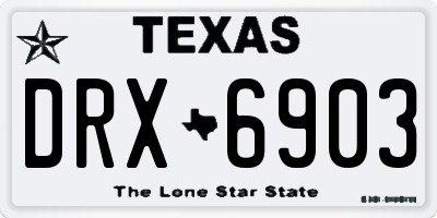 TX license plate DRX6903