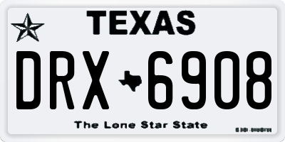 TX license plate DRX6908