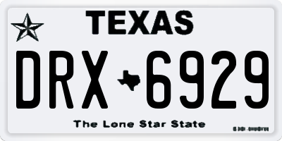 TX license plate DRX6929