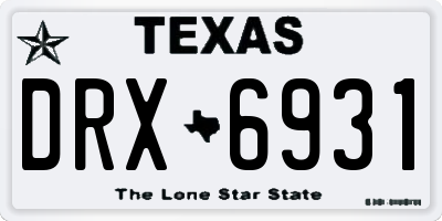 TX license plate DRX6931