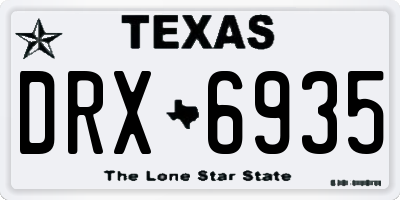 TX license plate DRX6935