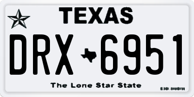 TX license plate DRX6951