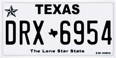 TX license plate DRX6954