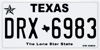 TX license plate DRX6983