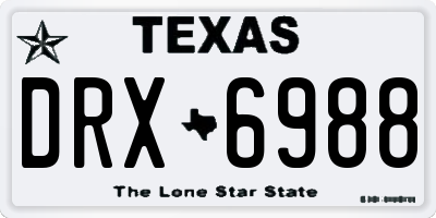 TX license plate DRX6988