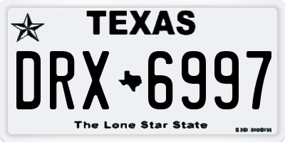 TX license plate DRX6997