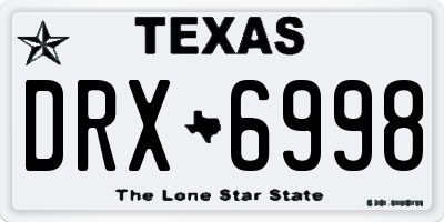 TX license plate DRX6998