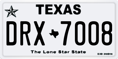 TX license plate DRX7008