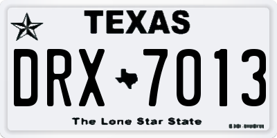 TX license plate DRX7013